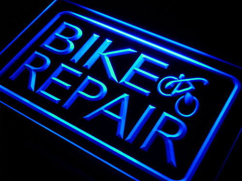 Bike and Repair Services Neon Light Sign